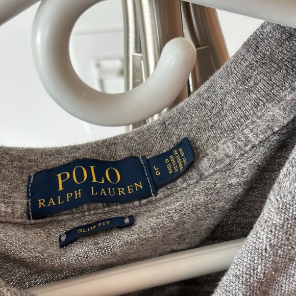 Polo Ralph Lauren Slim Fit Stretch Polo Shirt Size L Grey - Picture 3 of 4